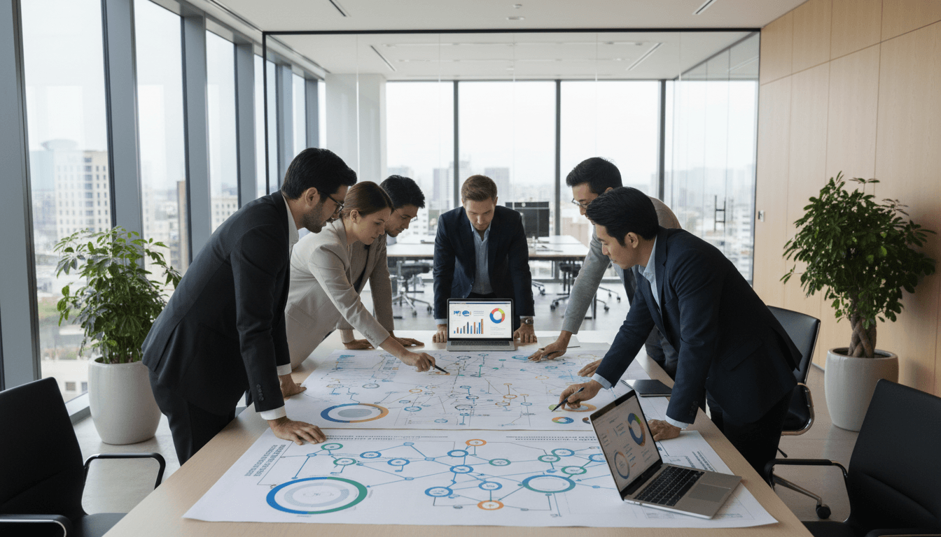 Supply chain professionals collaborating on procurement strategy